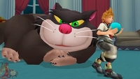 Only Kingdom Hearts could have an epic boss battle against a house cat.