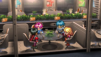 The 2D sprites are detailed, and the 3D backdrops are even moreso.